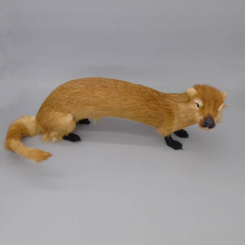 new yellow weasel model polyethylene & furs simulation weasel toy home