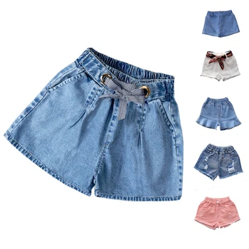

Kids Girl Short Jeans Pants 2020 New Kids Summer Denim Shorts Baby Cotton Clothes Children Loose Jeans Shorts For 5-15Y GL105