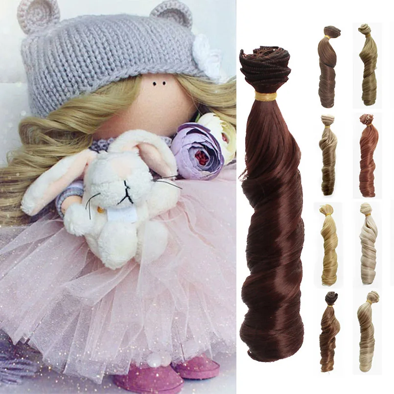 Apaffa 15*50cm Synthetic Hair For Dolls Bjd 1/4 Accessories Wig Hair