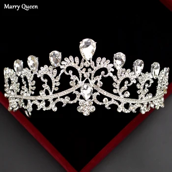 

Japanese And Korean Style Baroque Gold And Silver Color Crystal Crown Fashion Bride Wedding Headdress Princess Hair Accessories