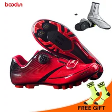 BOODUN, новинка, Мужская обувь для горного велосипеда, нескользящая, самоблокирующаяся, велосипедная обувь, зеркальная, суперволокно, обувь для горного велосипеда, Sapatos de ciclismo