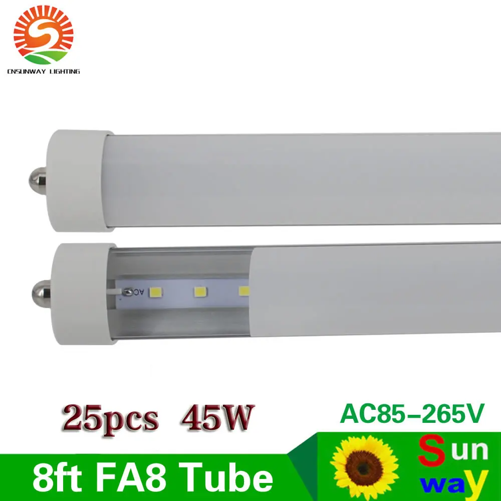 SUNWAY 8ft светодио дный трубки огни T8 одного пальца FA8 Высокое качество 2,4 м 8 футов светодио дный Light Tube заводская цена FedEx бесплатная доставка 25