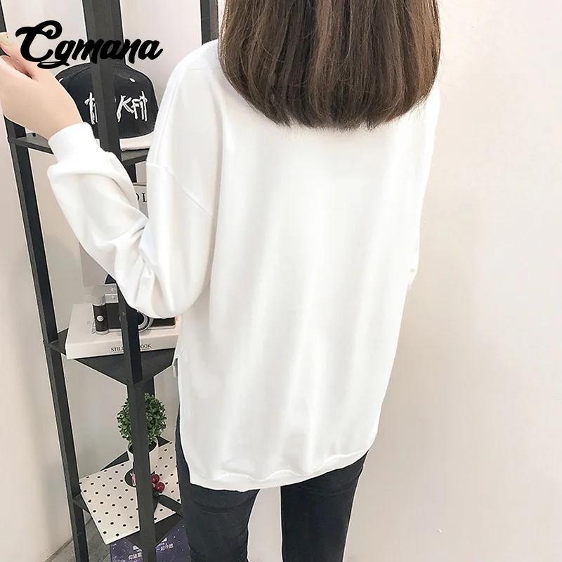 CGmana Women Sweatshirt 2018 Autumn Female Hooded Long-Sleeved Loose Wild Cartoon elk O-Neck Thin Sweatshirt Harajuku Tracksuits Hoodies