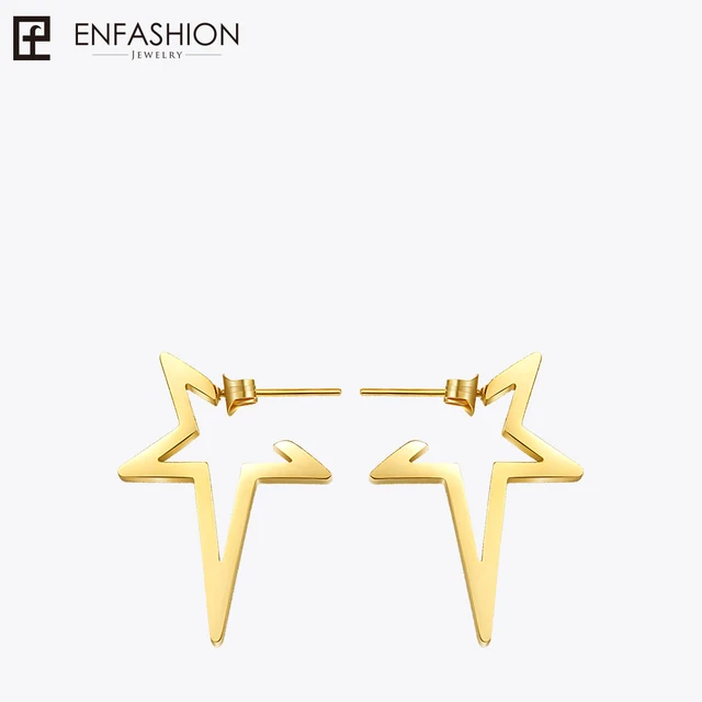 Enfashion Star Earrings Punk Stud Earring Rose Gold Color Earings Enfashion Star Earrings Punk Stud Earring Rose Gold Color Earings Stainless Steel For Women Jewelry