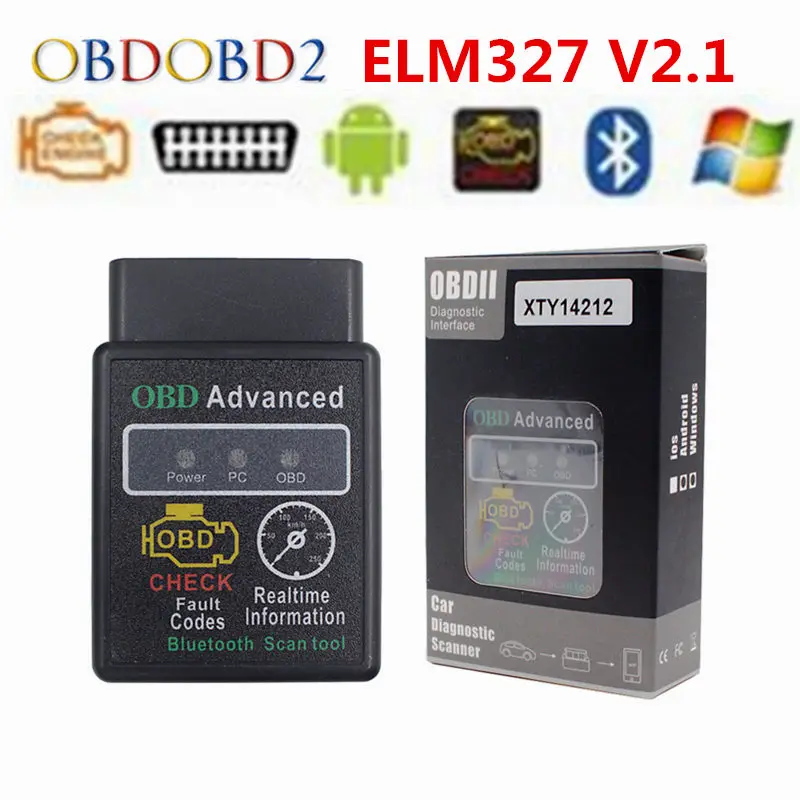 

Super ELM327 Bluetooth V2.1 OBDII OBD2 Diagnostic Scanner Support J1850 Protocols Scanner ELM327 V2.1 Scanner