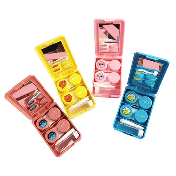 

1pcs Contact lens storage box cartoon contact lens case eye care kit holder beauty mate box travel cleaner cleaning container