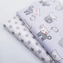 Детский Стиль, хлопок, саржевая ткань, милый кот/звезда, печать, сделай сам, шитье, стежка, cton, саржевый материал, ткань для детей и детей