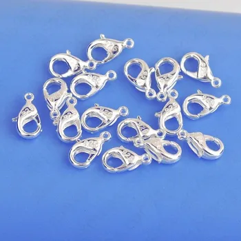 

Free Shipping 100pcs Solid 925 Sterling Silver Jewelry Findings Lobster Clasp Hooks For Necklace Bracelet Accessories