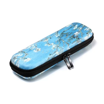 

Tablet Accessories Zipper Case Carrying Bag PU Leather For iPad Pencil Samsung Stylus Pen Apricot Flower Pattern