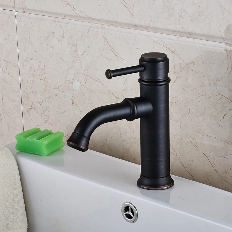 

Free Shipping Oil Rubbed Bronze Deck Mounted Bathroom Sink Faucet Single Handle/Hole Mixer Tap