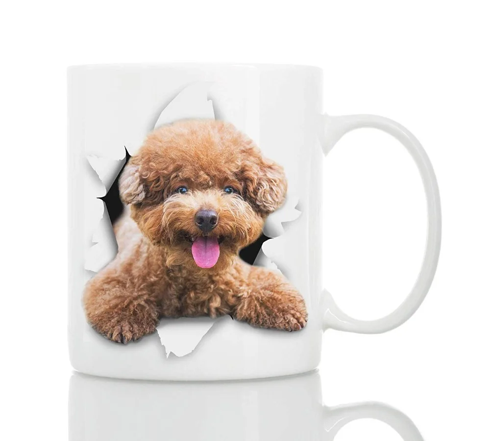 Funny Brown Poodle Dog Mug Ceramic 11oz Funny Coffee Mug Perfect Dog