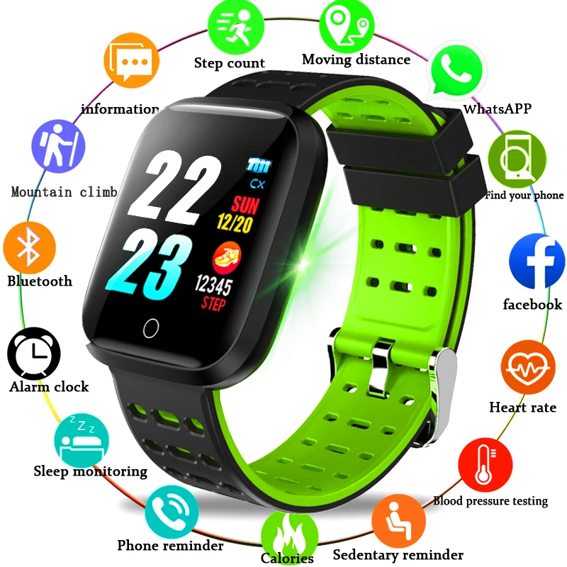 

BANGWEI Smart Watch OLED Monitor Waterproof Watches Blood Pressure Heart Rate Monitor Fitness Tracker Sports Smart Watch Men+Box