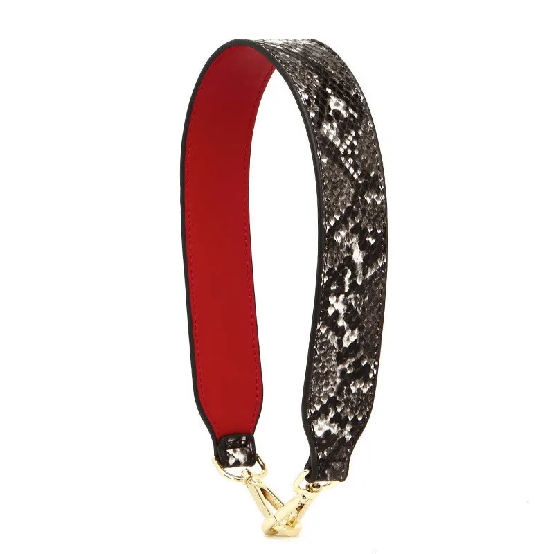 BAMADER Высокое качество Натуральная кожа женская короткая сумка ремень 58 см сменный модный Змеиный Леопардовый широкий плечевой ремень Obag - Цвет: snake pattern red
