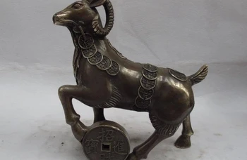 

10 Tibet Folk bronze copper Carved lucky Sheep bring wealth figurine Statue