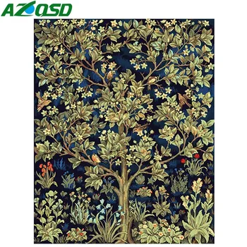

AZQSD Painting By Numbers Flower Tree DIY Modern Oil Painting Paint Canvas Picture Home Decoration Hand Painted Wall Art K172