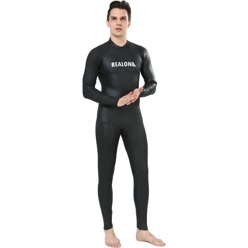 Realon 3 мм Гладкая кожа неопрен тиатлон гидрокостюм для мужчин полный тело Дайвинг костюм для плавания серфинг Каякинг матч Дайвинг