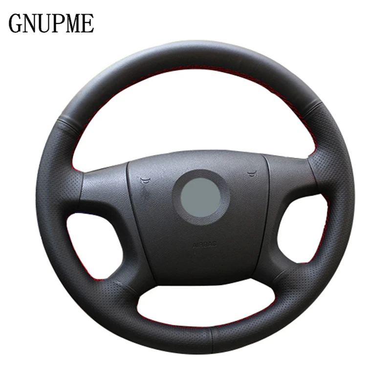 

GNUPME Steering Cover Hand-stitched Soft Artificial Leather Black Car Steering Wheel Cover for Old Skoda Octavia Skoda Fabia