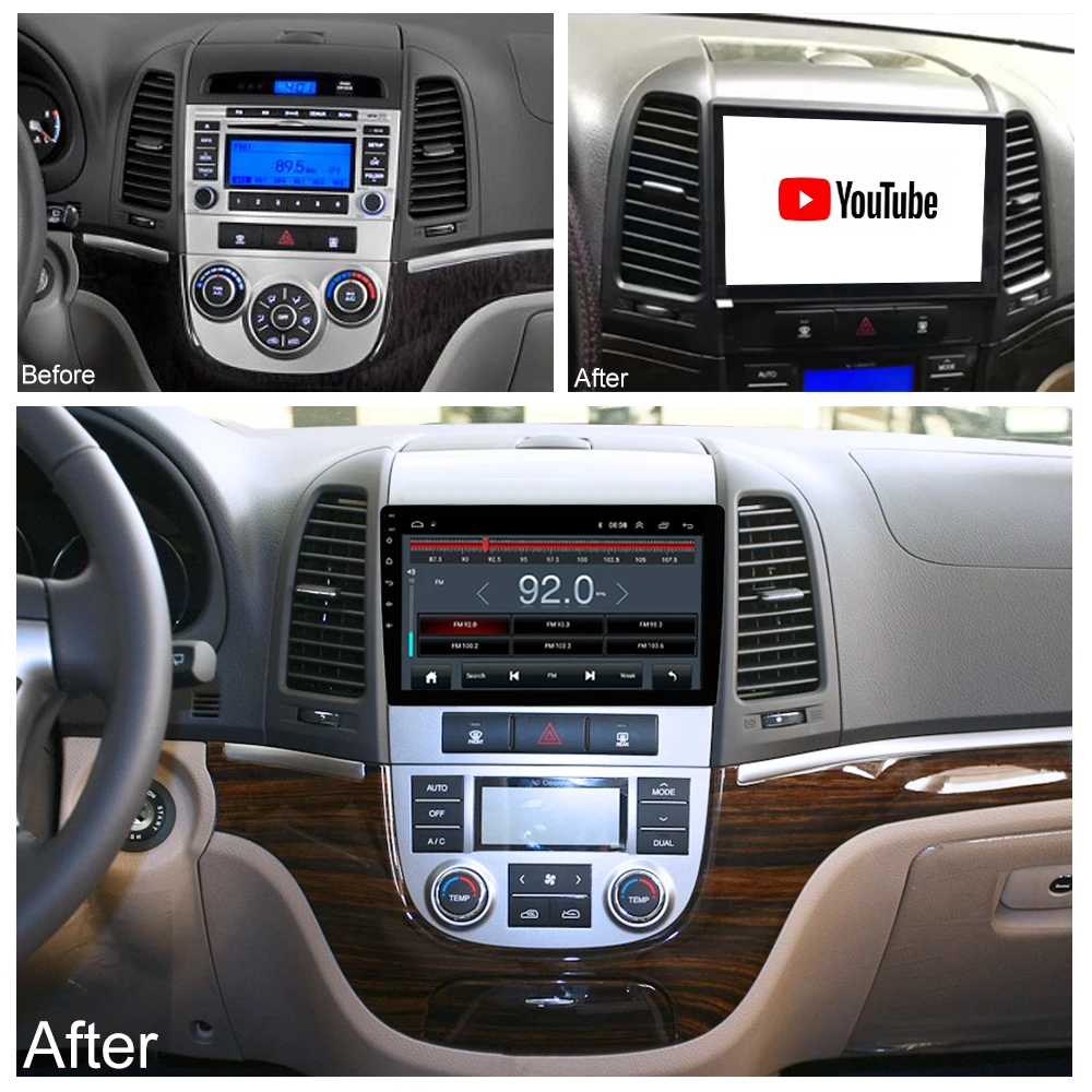 Cheap LEHX Car Radio  Android 8.1  2 Din Multimedia Player For Hyundai Santa Fe 2005-2012 WIFI Car DVD Gps Navigation 4