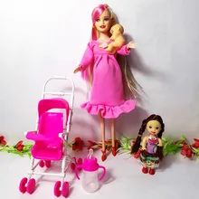

Hot Sale dollhouse furniture children play house sets For Pregnant Barbie doll Baby Trolley Nursery Furniture Toys Kelly,4589