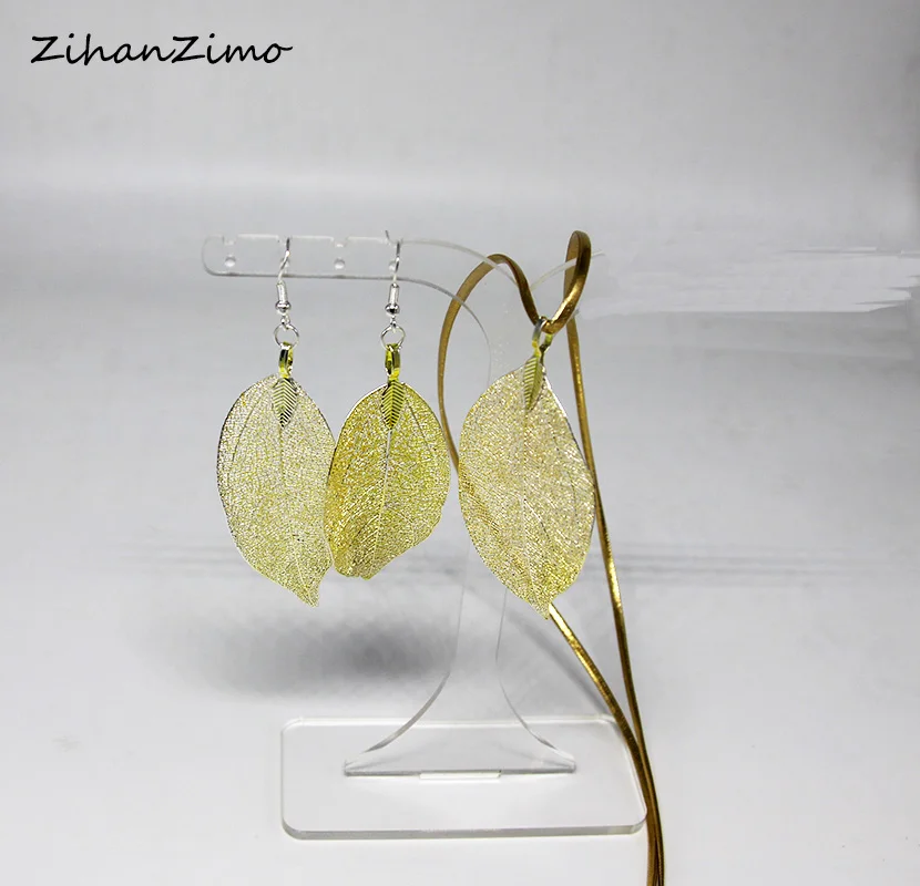 

Fashion Jewelry Metal Hollow Retro Earrings Irregular Leaf necklace Women Long Neck Chain Sweater Chain Bohemian Earring