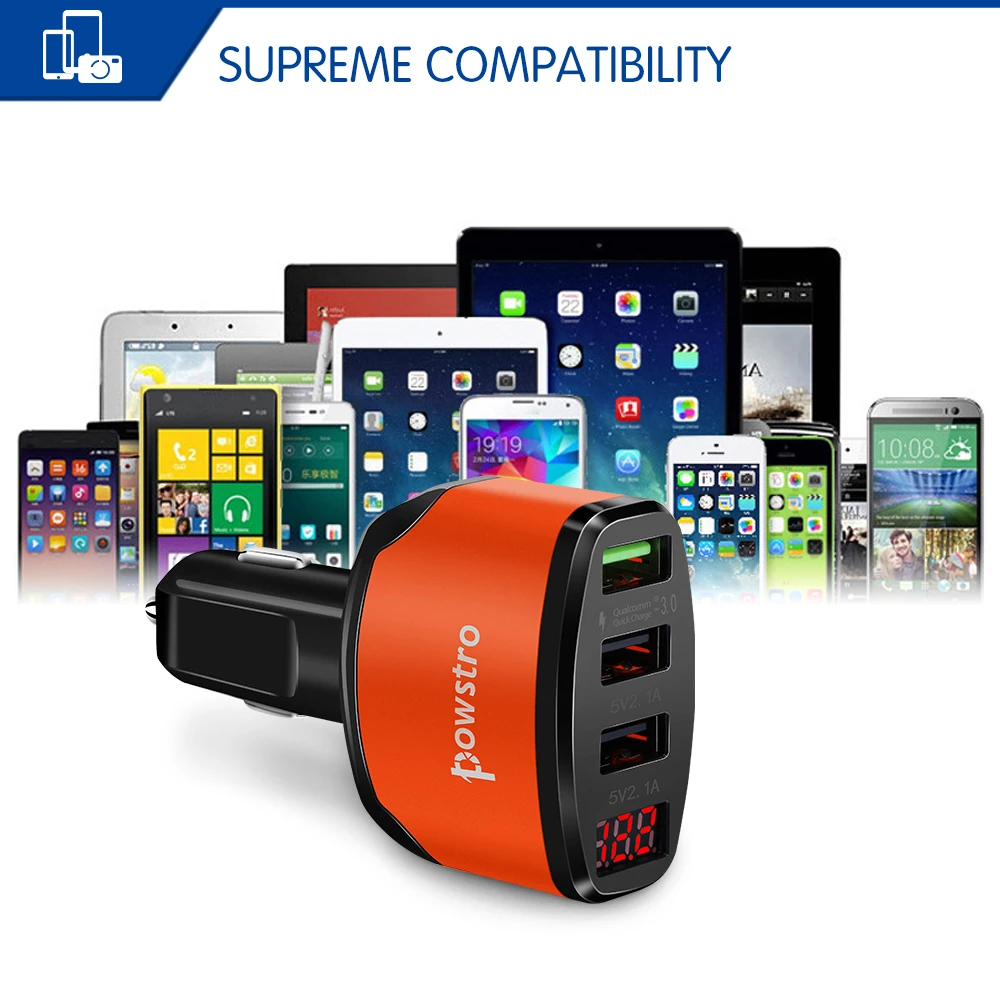 3-Way Car USB Fast Charger