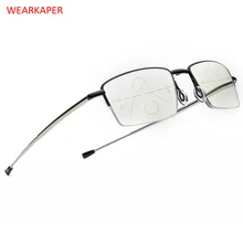 Бренд WEARKAPER, прогрессивные линзы, складные очки для чтения, телескопические ноги, анти-синий луч, мультифокальная Пресбиопия 1,0-4,0 диоптрий