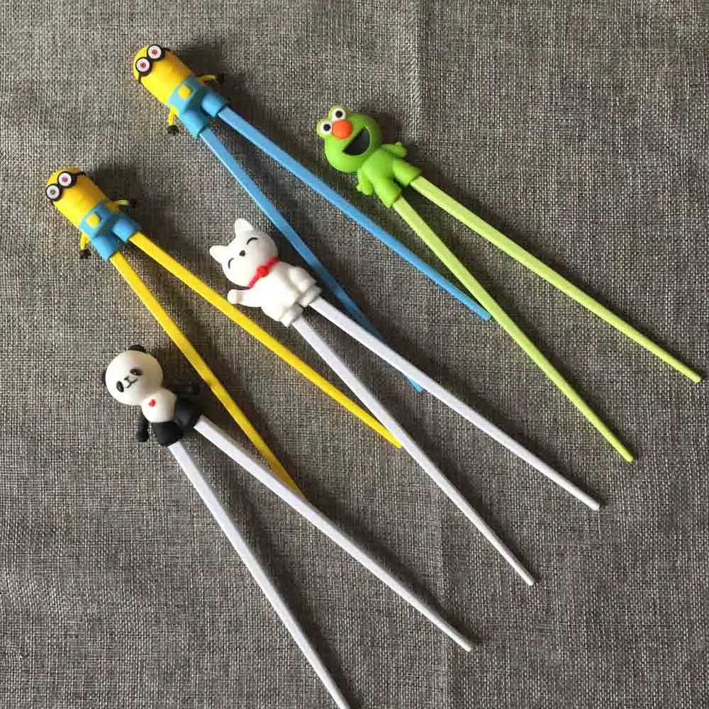 

1 Pair Multi Color Cute Bear Panda Cat Minions Learning Training Chopsticks For Kids Children Chinese Chopstick Learner Gifts