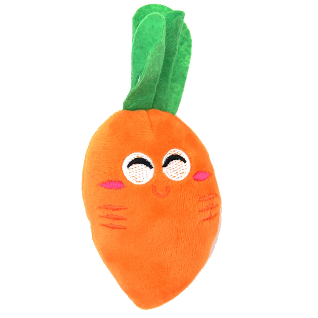 Cat Dog Plush Toys Cartoon Cute Fruit Food Shape Bite Resistant