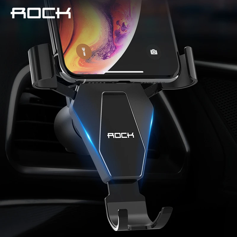 

ROCK Metal Gravity Car Phone stand for iPhone X XS 8 7 For Xiaomi Huawei Samsung Air Vent Mount Universal Smartphone holder