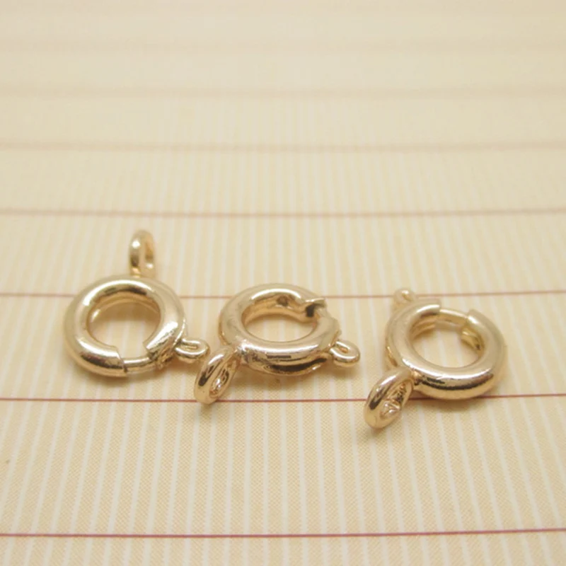 

20Pcs/Lot 5mm/6mm High Quality Pure Gold Color Spring Ring Clasps Buckle Connection For Necklace Bracelet DIY Making Accessories