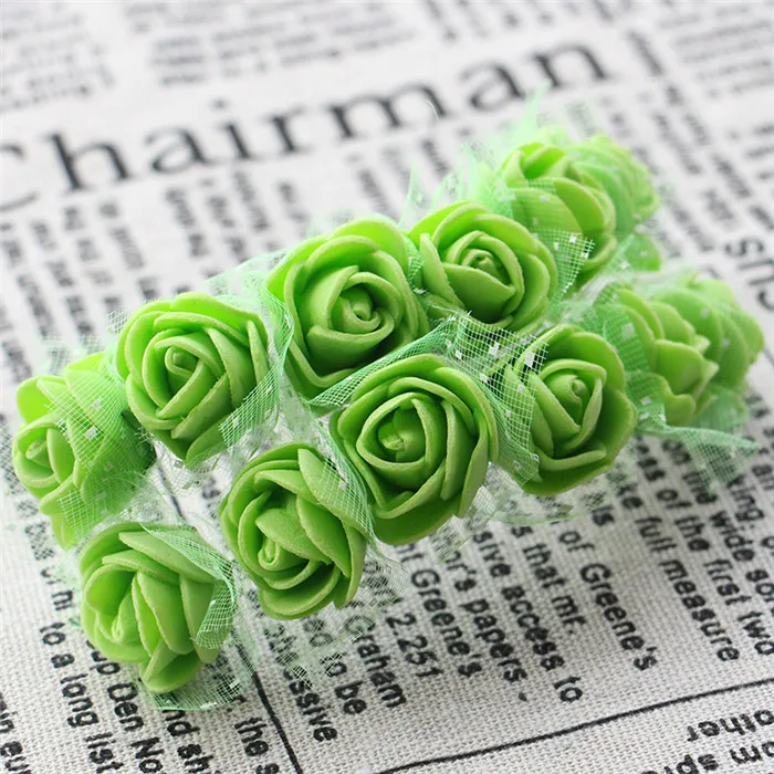120 шт мини-искусственные цветы из пенопласта для дома, свадьбы, украшение автомобиля, помпон для гирлянды «сделай сам», декоративные цветы невесты, искусственные цветы - Цвет: B8 Lace Green