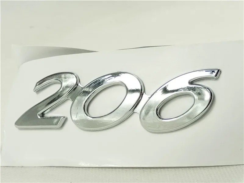 1 шт. цифровая Эмблема для Peugeot 206 серебристая декоративная цифра в виде хвоста