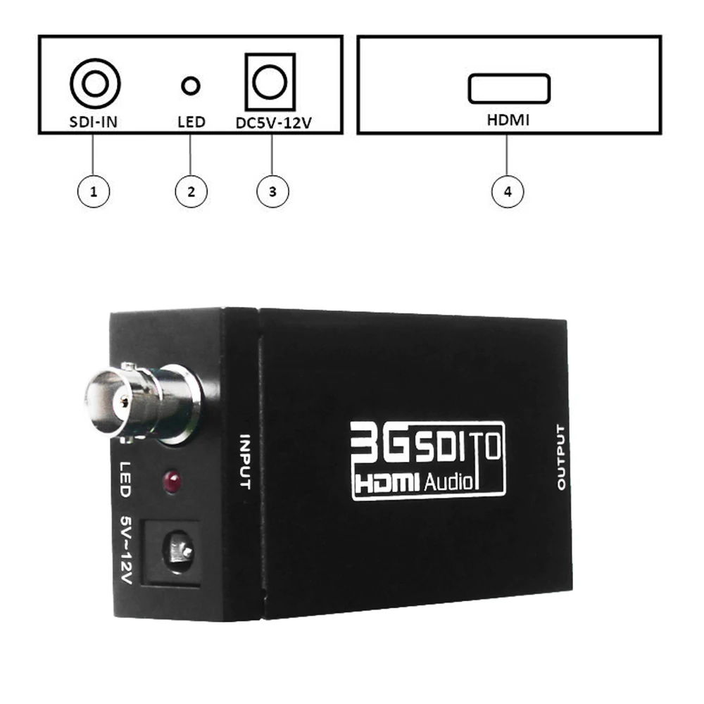 Мини 3g SDI к HDMI конвертер адаптер HD к BNC SDI/HD-SDI/3g-SDI 1080 P мультимедиа HD видео конвертер портативный мини размер