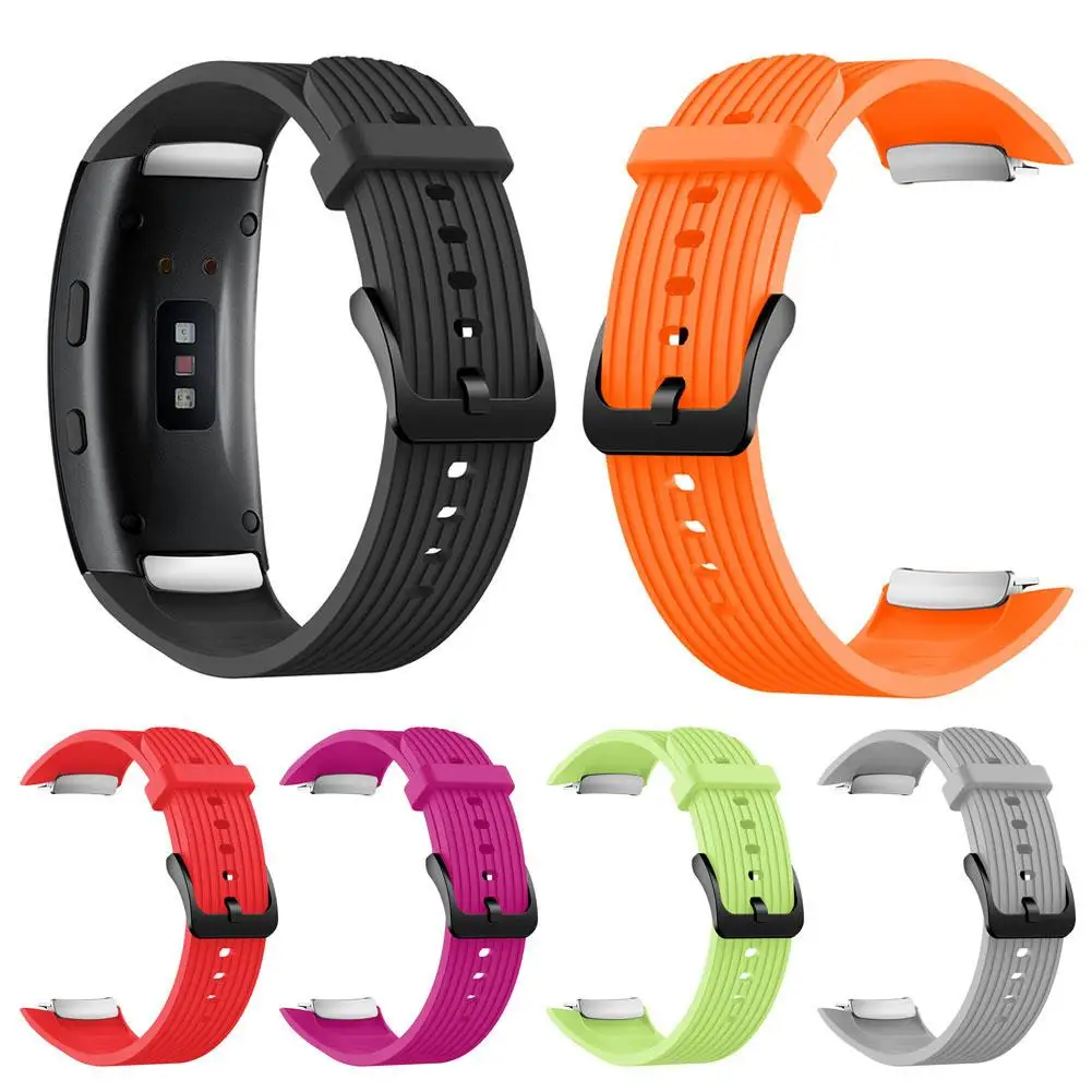 

2019 Adjustable Striped Silicone Watch Band Wrist Strap for Samsung Gear Fit 2 Pro