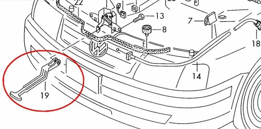 HONGGE VW Passat B5 детали щитка освобождение блокировки рычага ручка тягового двигателя крюк 3B0 823 593 C 3B0 823 593C 3B0823593C