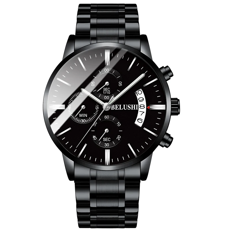 

2019 New Men's Quartz Watch Waterproof Date Calendar Chronograph Wristwatches BELUSHI Casual Business Watches reloj hombre #c