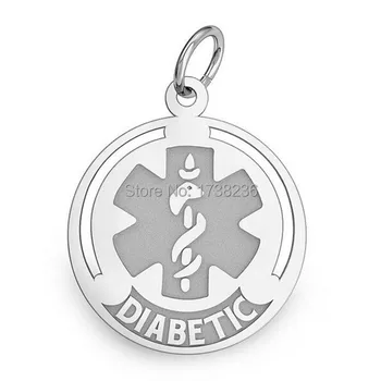 

Two sided carved metal craft Medical Charm Diabetic Medical ID Charm diy jewelry making accessory