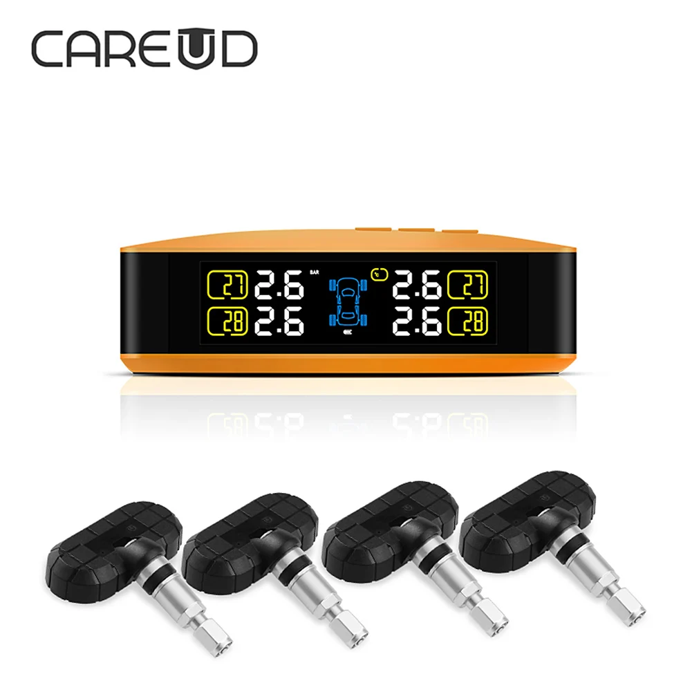 

CAREUD Car Tire Pressure Monitoring System PSI BAR Car TPMS with 4 Wireless External Sensors / Internal Sensors Colorful Screen