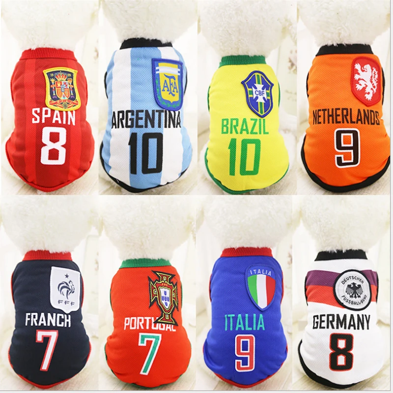 

Dog Clothes for Small Medium Large Dogs Sports Dog Vest Cat Shirt Pet Clothing Summer Cotton Sweatshirt Football Jersey S-L