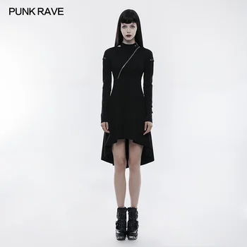 

PUNK RAVE Women Steampunk Sexy Club Dresses Casual Black Long Sleeve Gothic Llolita Long Sleeve Dresses