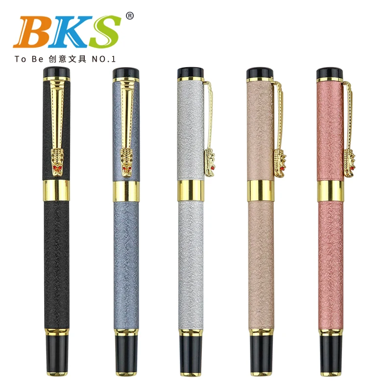 

BKS leading pen clip signature pen baozhu pen simple atmospheric neutral pen metal band 1 laser logo1 gift box