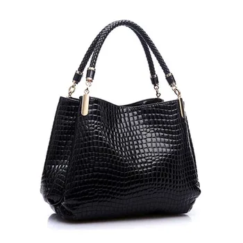 

Fashion Women Crocodile Pattern Leather Shoulder Bag Female Tote Handbag