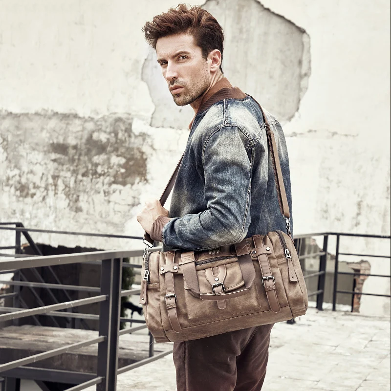 

High quality Brand Business Travel Bag Male Designer Handbags casual tote bags Vintage Leather Shoulder Messenger Bag Men