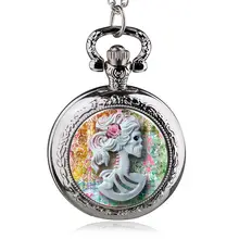 Крутой череп часы бронзовые кварцевые карманные часы на цепочке с рисунком дьявола смерти лучший подарок для мужчин и женщин часы