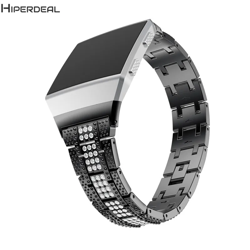 HIPERDEAL роскошный 180 мм сменный ремешок из сплава с кристаллами для Fitbit Ionic часы Смарт-часы легко отрегулировать блокировочная застежка OC3A