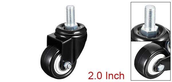 UXCELL 1 шт 2/1. 5 дюймов M12x25/M10x25/M8x25mm 132/110lb всего Ёмкость PU 360 градусов Поворотный резьбовой шпиндель колеса