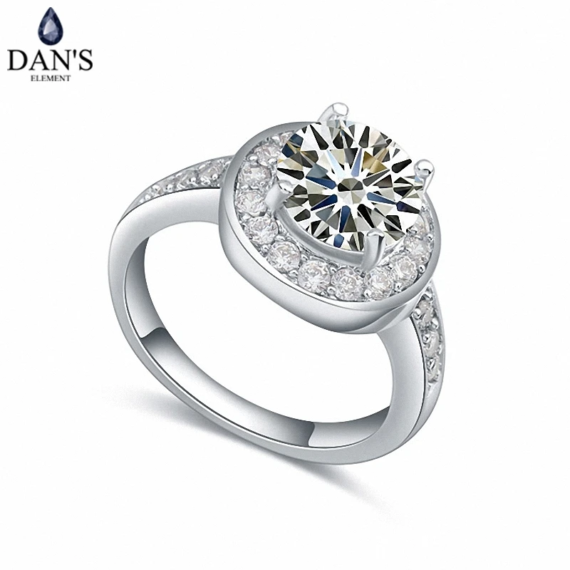 DAN'S Настоящее Австрийские кристаллы бренд AAA циркония микроинкрустации модное кольцо для женщин Новое геометрическое 110018 белый