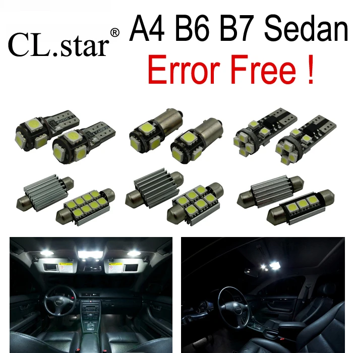 22pcs LED license plate bulb interior light full Kit for Audi A4 S4 RS4 B6 B7