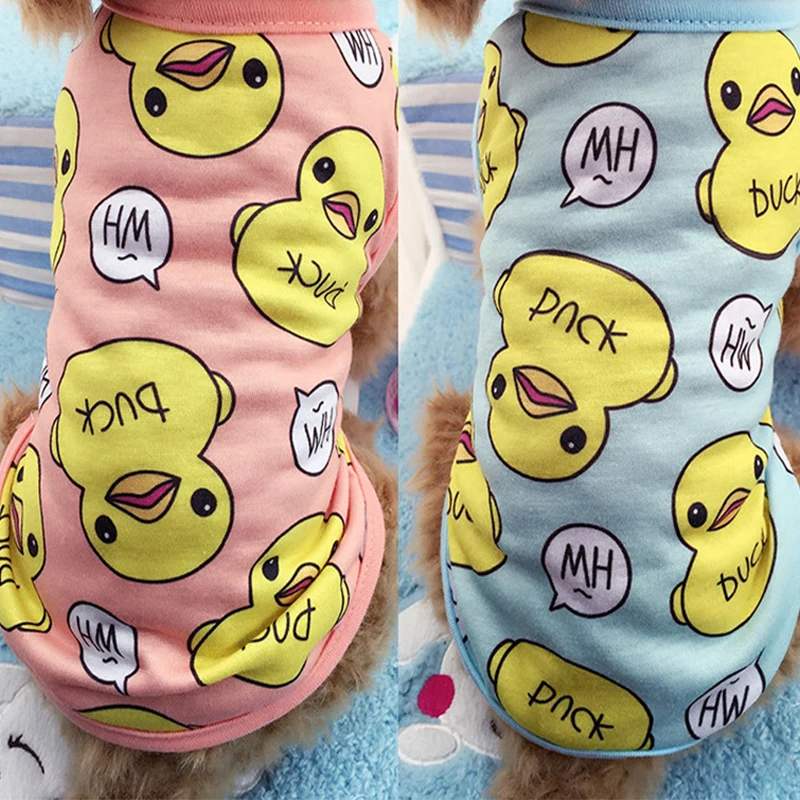 

2018 Spring And Summer Newest Dog Pet Cat Clothes FOR Small Pet Fashion Decorated Big Yellow Duck Dog Vest Size XS-2XL