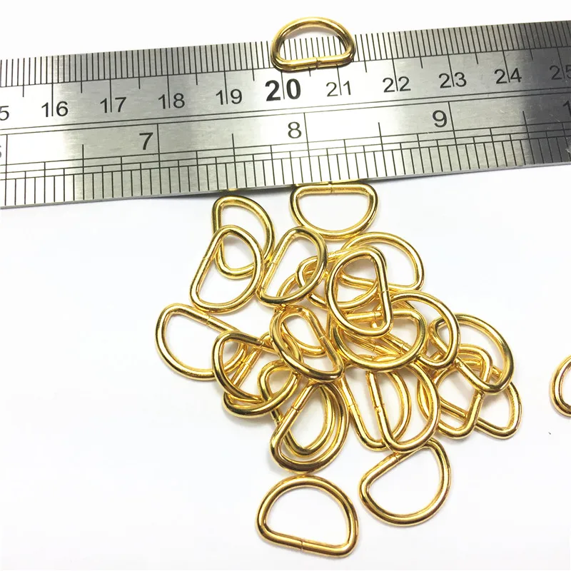 2   12mm gold Metal D ring buckles garment clothes DIY Needlework Luggage Sewing handmade Bag purse buttons